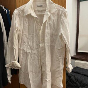 Pierre Cardin White Button-Down Shirt - Size 15 1/2 32/33 (S/M), 100% Cotton, Su